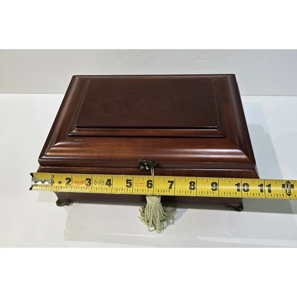1998 Bombay Company Music Jewelry Box Cherry Wood Chest WONDERFUL WORLD Song